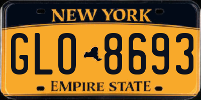 NY license plate GLO8693