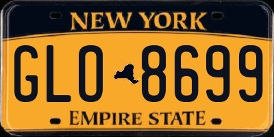 NY license plate GLO8699