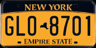 NY license plate GLO8701