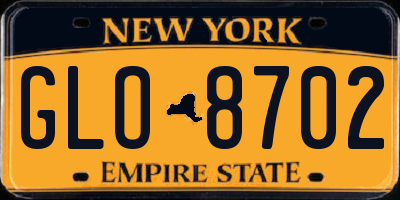 NY license plate GLO8702