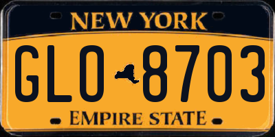 NY license plate GLO8703