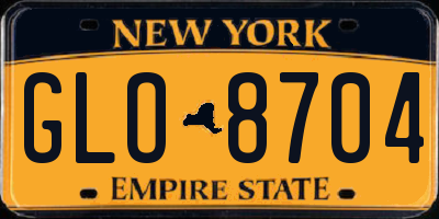 NY license plate GLO8704