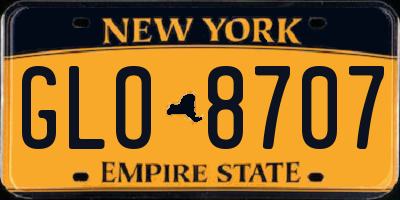 NY license plate GLO8707
