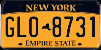 NY license plate GLO8731