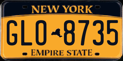 NY license plate GLO8735
