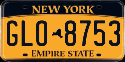 NY license plate GLO8753