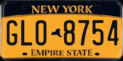 NY license plate GLO8754