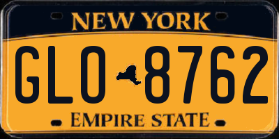 NY license plate GLO8762