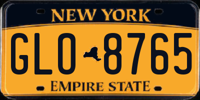 NY license plate GLO8765