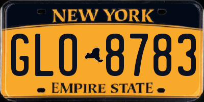 NY license plate GLO8783