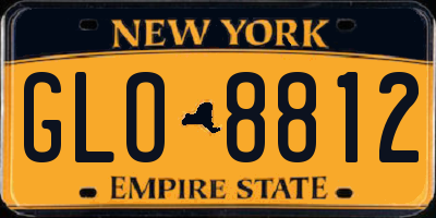 NY license plate GLO8812