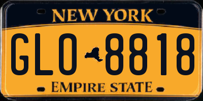 NY license plate GLO8818