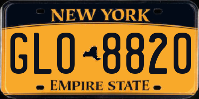 NY license plate GLO8820
