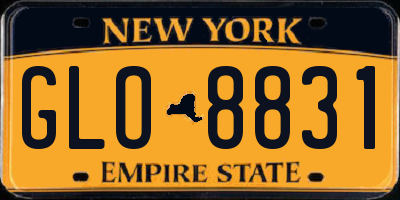 NY license plate GLO8831