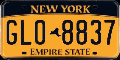 NY license plate GLO8837