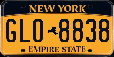 NY license plate GLO8838
