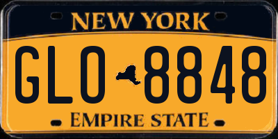 NY license plate GLO8848