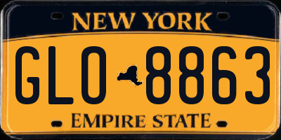 NY license plate GLO8863