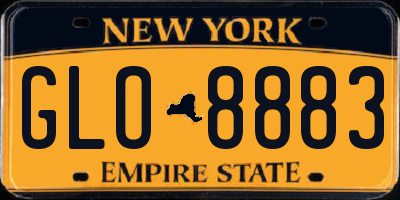 NY license plate GLO8883