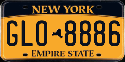 NY license plate GLO8886