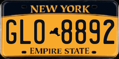 NY license plate GLO8892