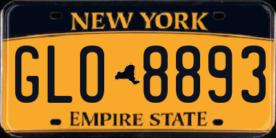 NY license plate GLO8893