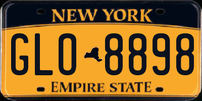 NY license plate GLO8898