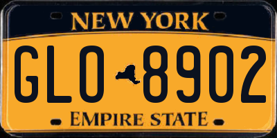NY license plate GLO8902