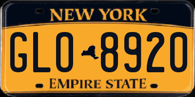 NY license plate GLO8920