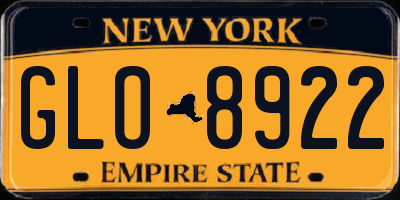 NY license plate GLO8922