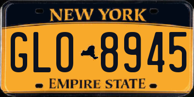 NY license plate GLO8945