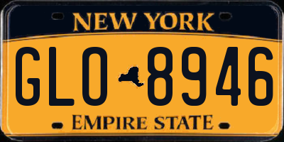 NY license plate GLO8946