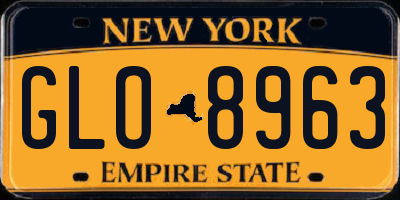 NY license plate GLO8963