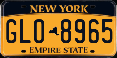 NY license plate GLO8965