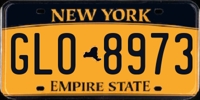 NY license plate GLO8973