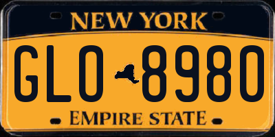 NY license plate GLO8980