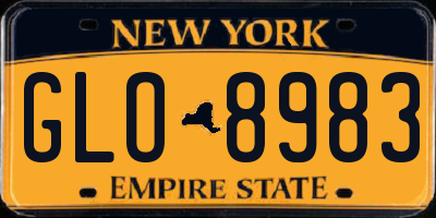NY license plate GLO8983