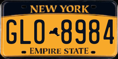 NY license plate GLO8984