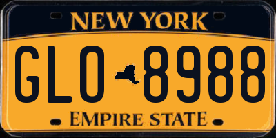 NY license plate GLO8988