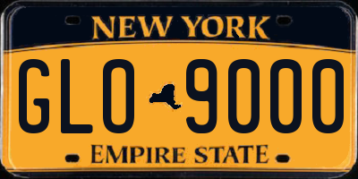 NY license plate GLO9000