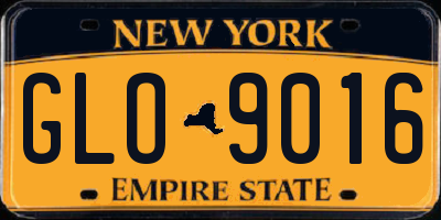 NY license plate GLO9016