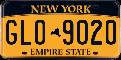 NY license plate GLO9020