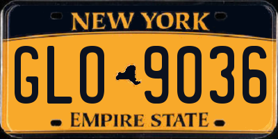 NY license plate GLO9036