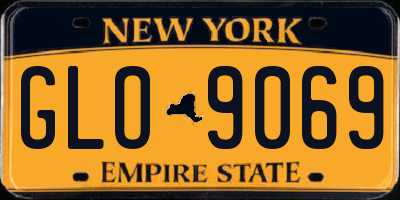 NY license plate GLO9069