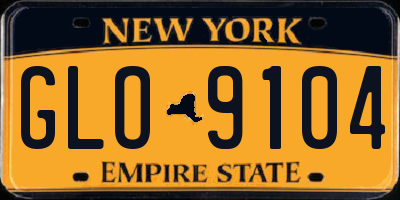 NY license plate GLO9104