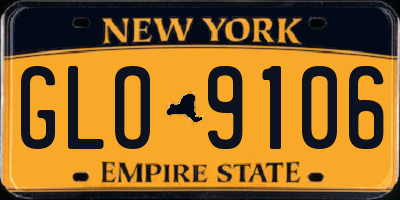 NY license plate GLO9106