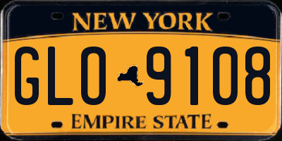 NY license plate GLO9108