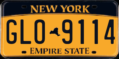 NY license plate GLO9114