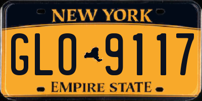 NY license plate GLO9117