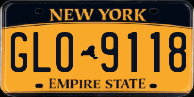 NY license plate GLO9118